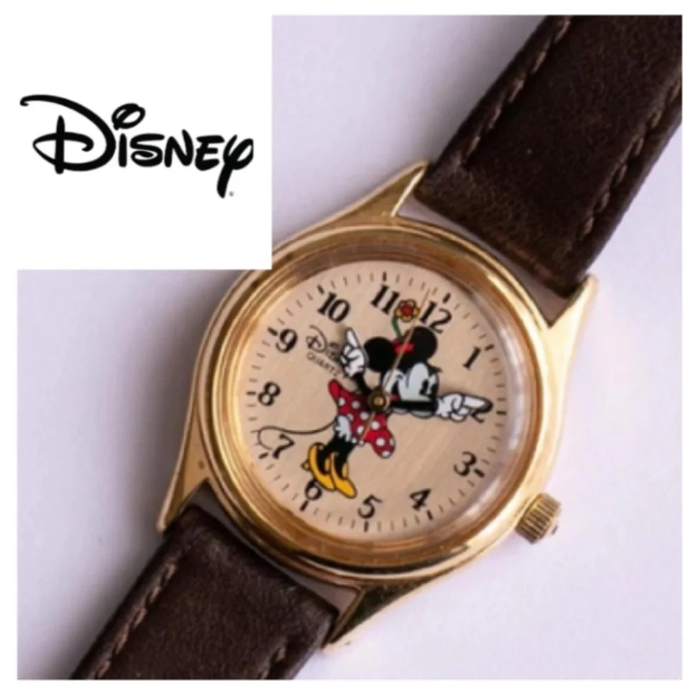Vintage Gold-tone Minnie Mouse Watch for Women by Disney Time Works